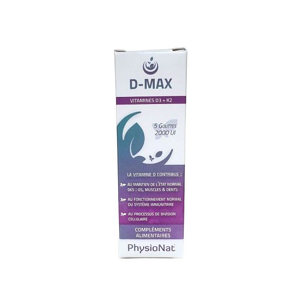 PhysioNat - D-max - укрепление костей и мышц, D3 (холекальциферол);K2 (менахинон), 20 мл